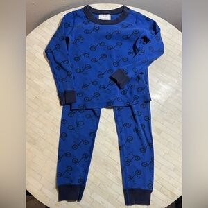 Hanna Andersson Bicycle Print Pajama Pima Cotton Made in Peru Black Navy size 4